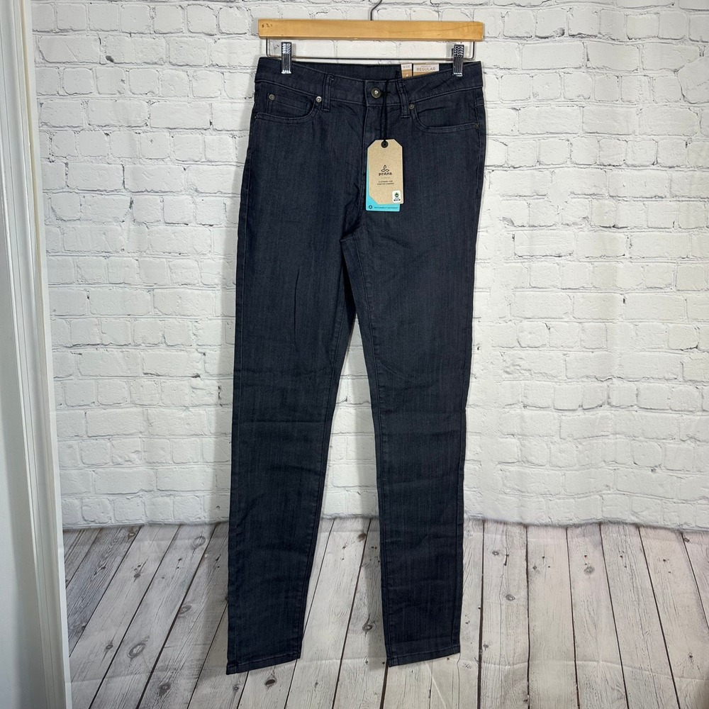 NEW Prana Kayla High Rise Jean Womens‎ 4 RG Dark Wash Organic Stretch Denim